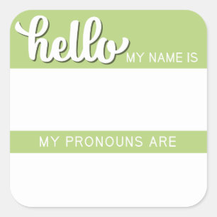 Etiqueta Nome e Nome do Pronoun - Praça Verde