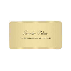 Etiqueta Nome Manuscrito Nome Moderno Script de Mão Dourado