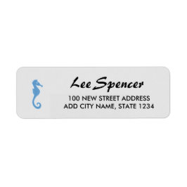 Etiqueta Nome personalizado cavalo marinho na cinza