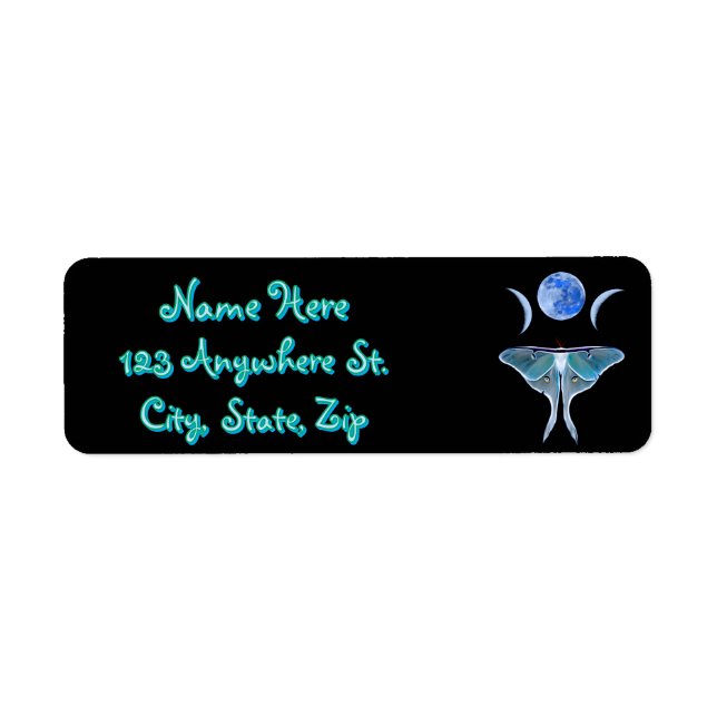 Etiqueta Nome Personalizado da Lua Tripla Luna Moth (Frente)