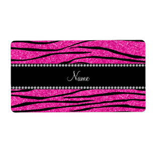 Etiqueta Nome personalizado: neon hot pink glitter strips