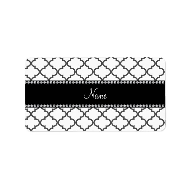 Etiqueta Nome personalizado White moroccan (Frente)