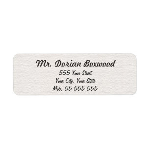 Etiqueta Nome preto de estrutura branca simples