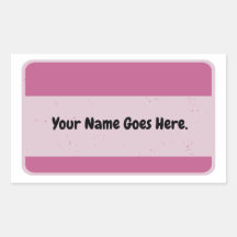 Etiqueta nome rosa