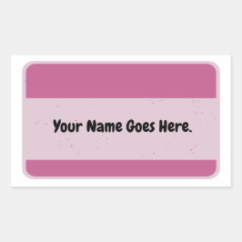 Etiqueta nome rosa