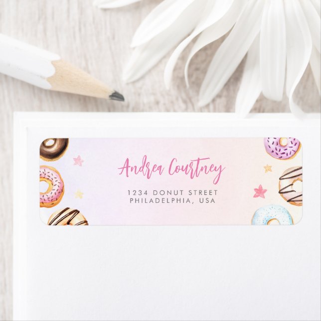 Etiqueta Nome Rosa do segundo aniversário do Rosquinha Colo (Insitu)