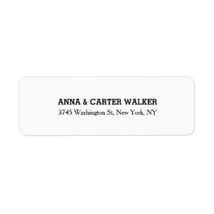 Etiqueta Nome Único da Família de Na moda Branco Simples Cr