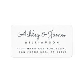 Etiqueta Nomes de caligrafia Elegante Endereço de Retorno N