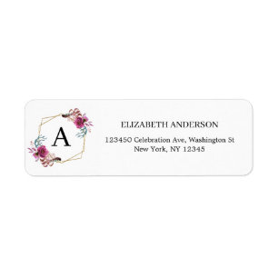 Etiqueta Nomes dos Monogramas da Frame Geométrica Floral d