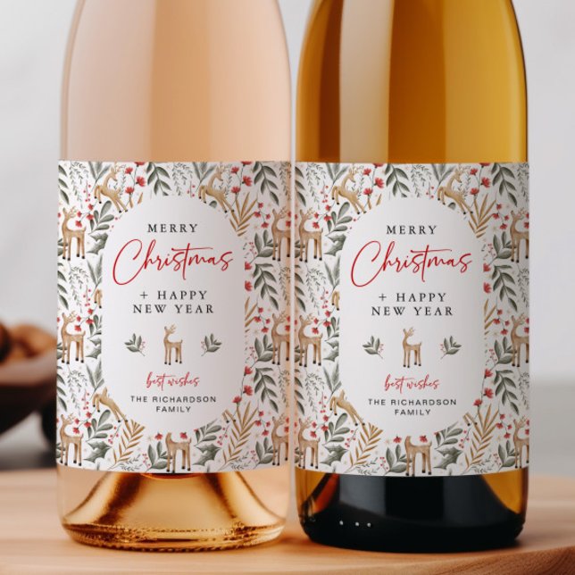 Etiqueta Nórdica de Vinho de Natal - Beber Deer (Criador carregado)