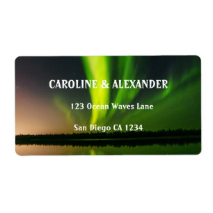 Etiqueta Norte Lights Aurora Borealis Night Sky Weding