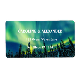 Etiqueta Norte Lights Aurora Borealis Night Sky Weding 