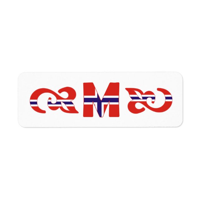 Etiqueta Norueguesa M Monograma (Frente)