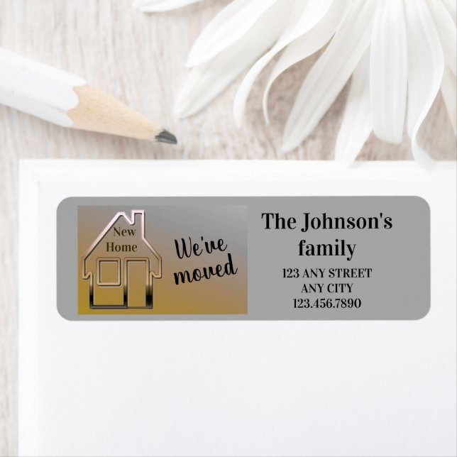 Etiqueta Nos mudamos, nova casa, (Insitu)