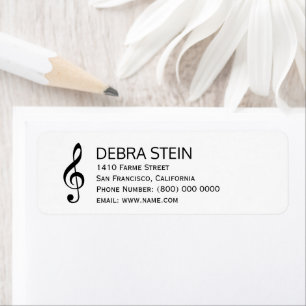 Etiqueta nota musical & nome, simples & claro