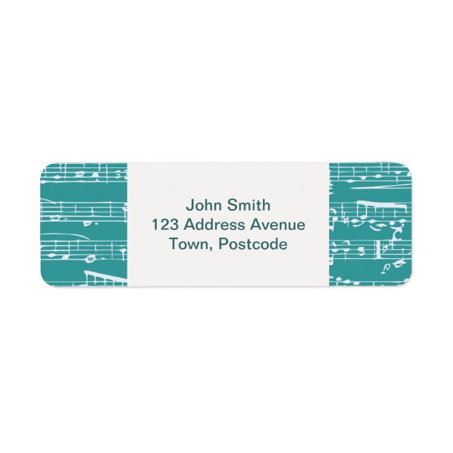 Etiqueta Notas de música Aqua Blue (Frente)