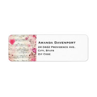 Notas Musicais e Rosas Vintage Design