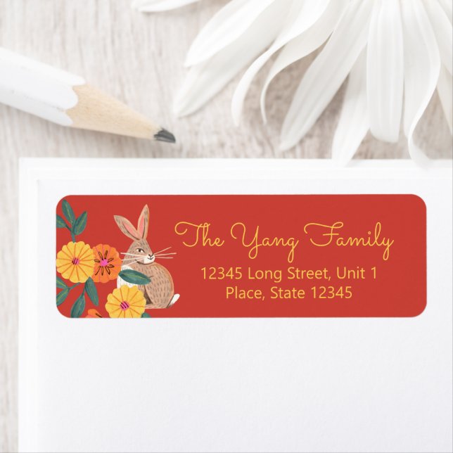 Etiqueta Novo ano lunar do coelho (Insitu)