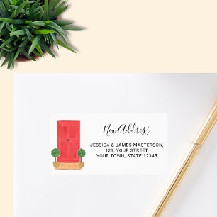 Etiqueta Novo Endereço da Porta Vermelha