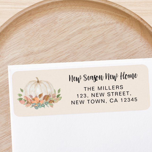 Etiqueta Novo Endereço de Retorno de Pumpkin Doméstico (Criador carregado)