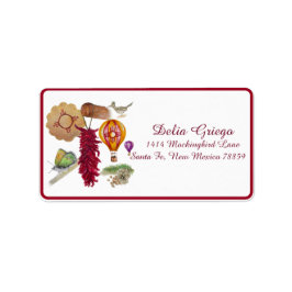 Etiqueta Novo México Vermelho Chile Pinõn Zia Balão de Ar Q