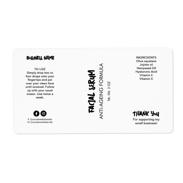 Etiqueta Novos Rótulos de Garrafa Branca Modernos (Frente)