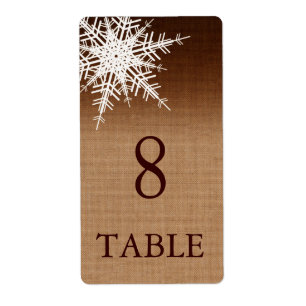 Etiqueta Número da tabela de madeira de inverno/rótulo de v