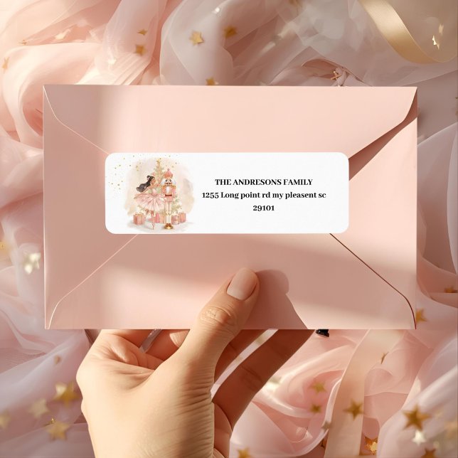 Etiqueta Nutcracker Ballerina Christmas  (Criador carregado)