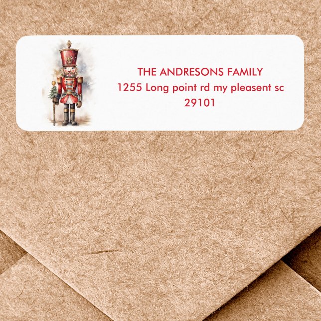Etiqueta Nutcracker Red Magical Birthday | Festivo (Criador carregado)