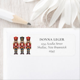 Etiqueta Nutcrackers Endereço de Regresso de Natal