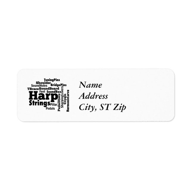 Etiqueta Nuvem de Palavras Harp (Frente)