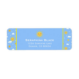 Etiqueta Nuvens De Sol, Azul E Amarelo