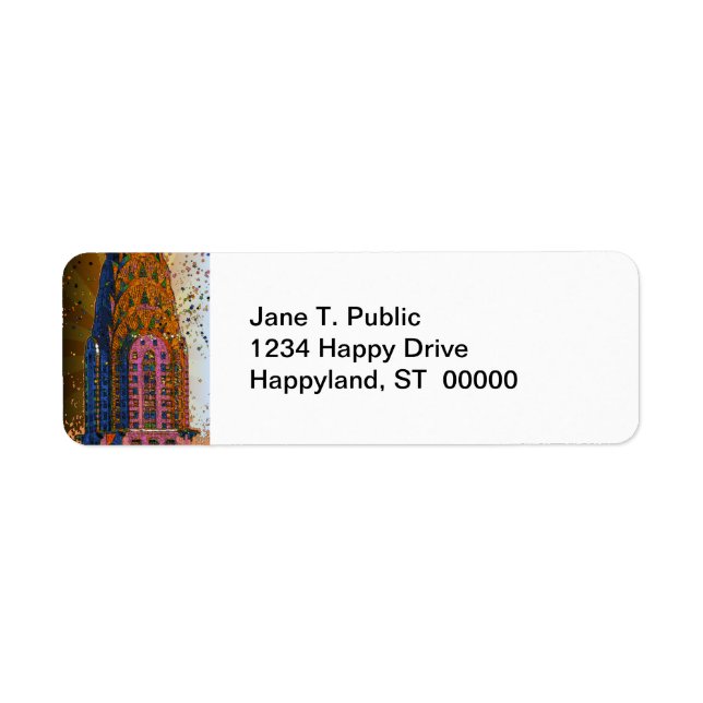 Etiqueta NYC Psychedlic: Chrysler Building Top Closeup #1 (Frente)