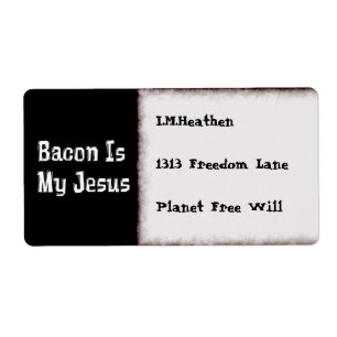Etiqueta O bacon é meu Jesus