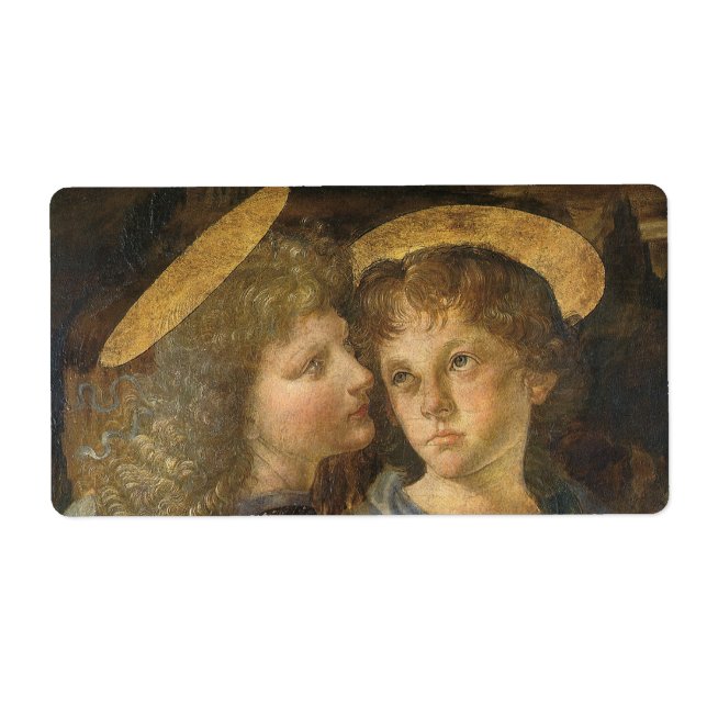 Etiqueta O batismo dos anjos Cristos de Leonardo da Vinci (Frente)