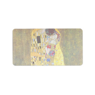 Etiqueta O Beijo de Gustav Klimt, Vintage Art Nouveau