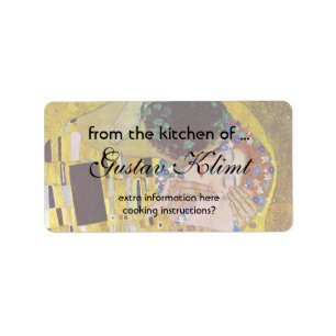 Etiqueta O Beijo de Gustav Klimt, Vintage Art Nouveau