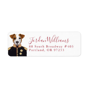 Etiqueta O capitão Jack Russell adiciona seu nome