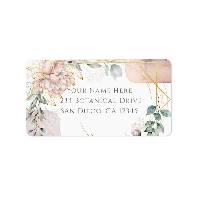 Etiqueta O Casamento de Folhagens Florais Quadro Aureato (Frente)