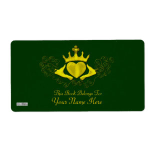 Etiqueta O Claddagh (Bookplate) (ouro)