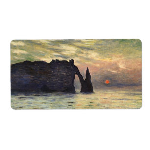 Etiqueta O Cliff, Etretat, Sunset de Claude Monet