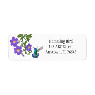 Etiqueta O colibri tropical no Thunbergia floresce Avery L