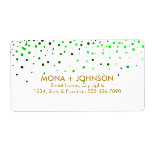 Etiqueta O confete da faísca do brilho do ouro verde