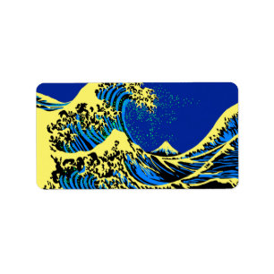 Etiqueta O Excelente Hokusai Wave no Decor do Estilo de Art