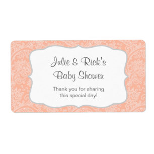 Etiqueta O favor coral da garrafa de água do damasco -