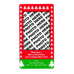 Etiqueta O feriado adiciona o vermelho da árvore da