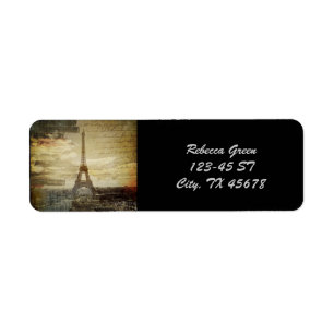 Etiqueta O francês scripts a torre Eiffel moderna de Paris