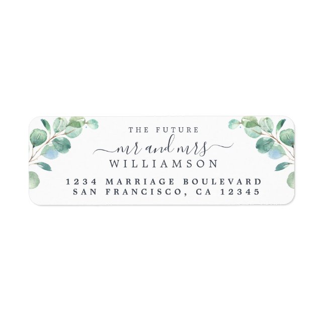 Etiqueta O futuro Senhor Deputado Green Foliage Endereço de (Frente)