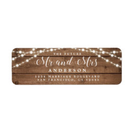 Etiqueta O futuro Sr. Rustic Lights Endereço de Regresso de