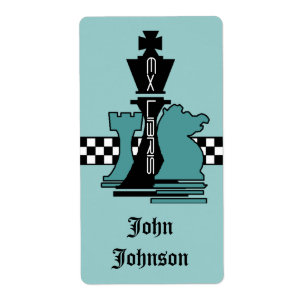 Etiqueta O jogo de xadrez ex de Libris dos Bookplates